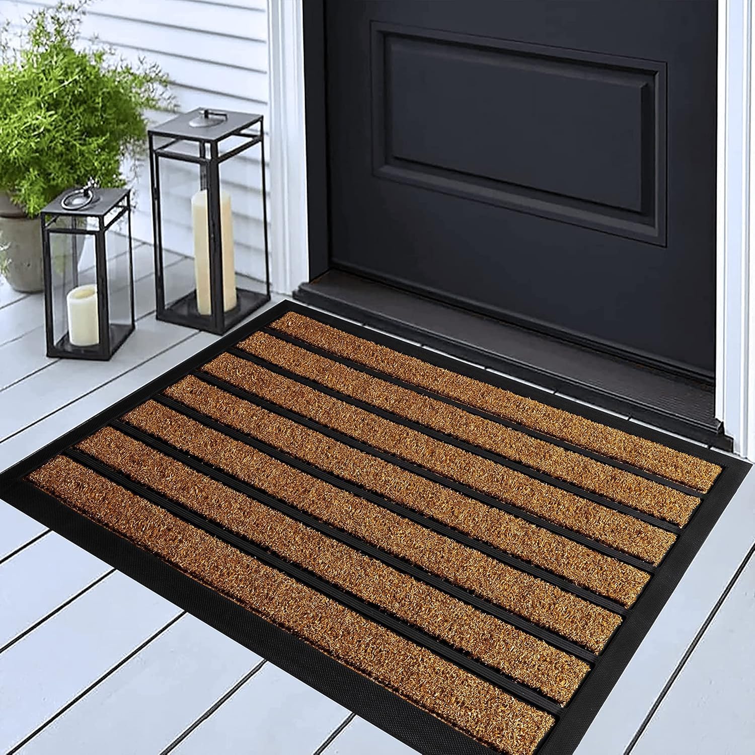 Brown Outdoor Doormat, 30 x 17 inch, Dirt-Trapping