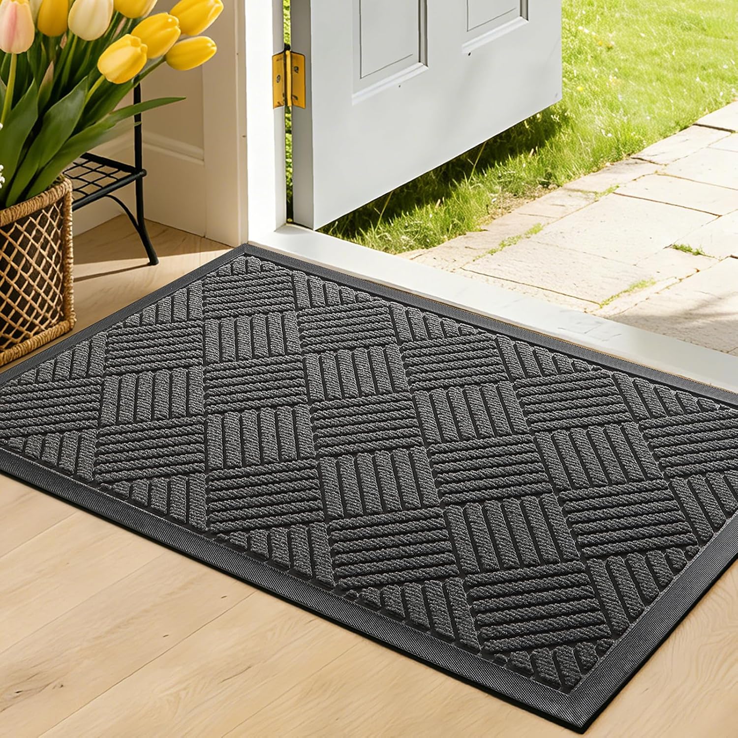 Textured Grey Doormat