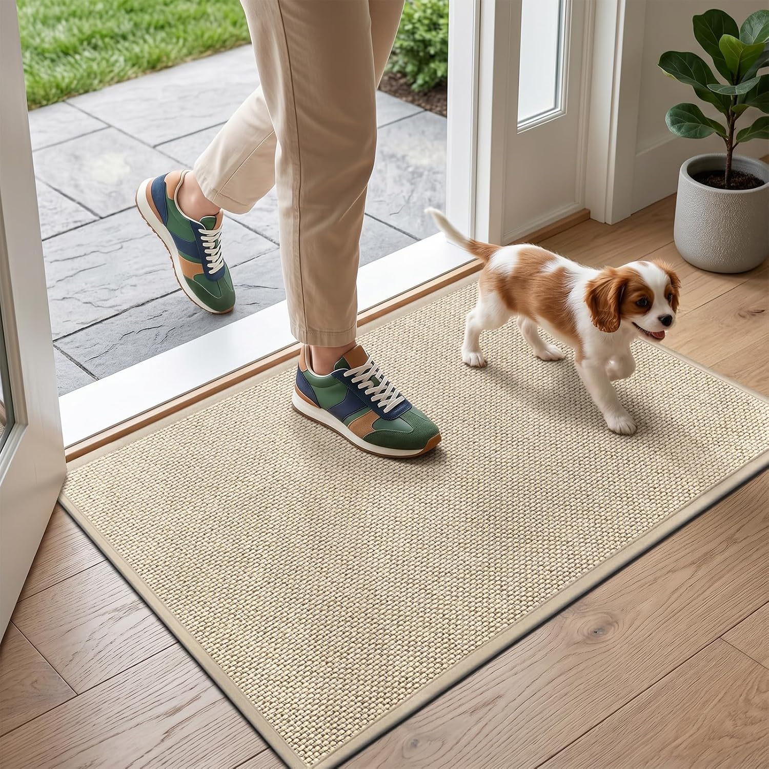 Beige Indoor Doormat, 17 x 29 inch