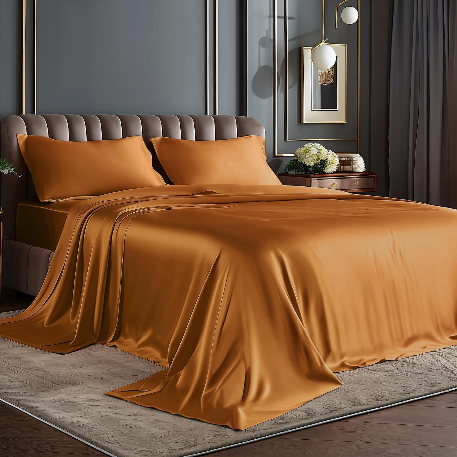 Burnt Orange Satin