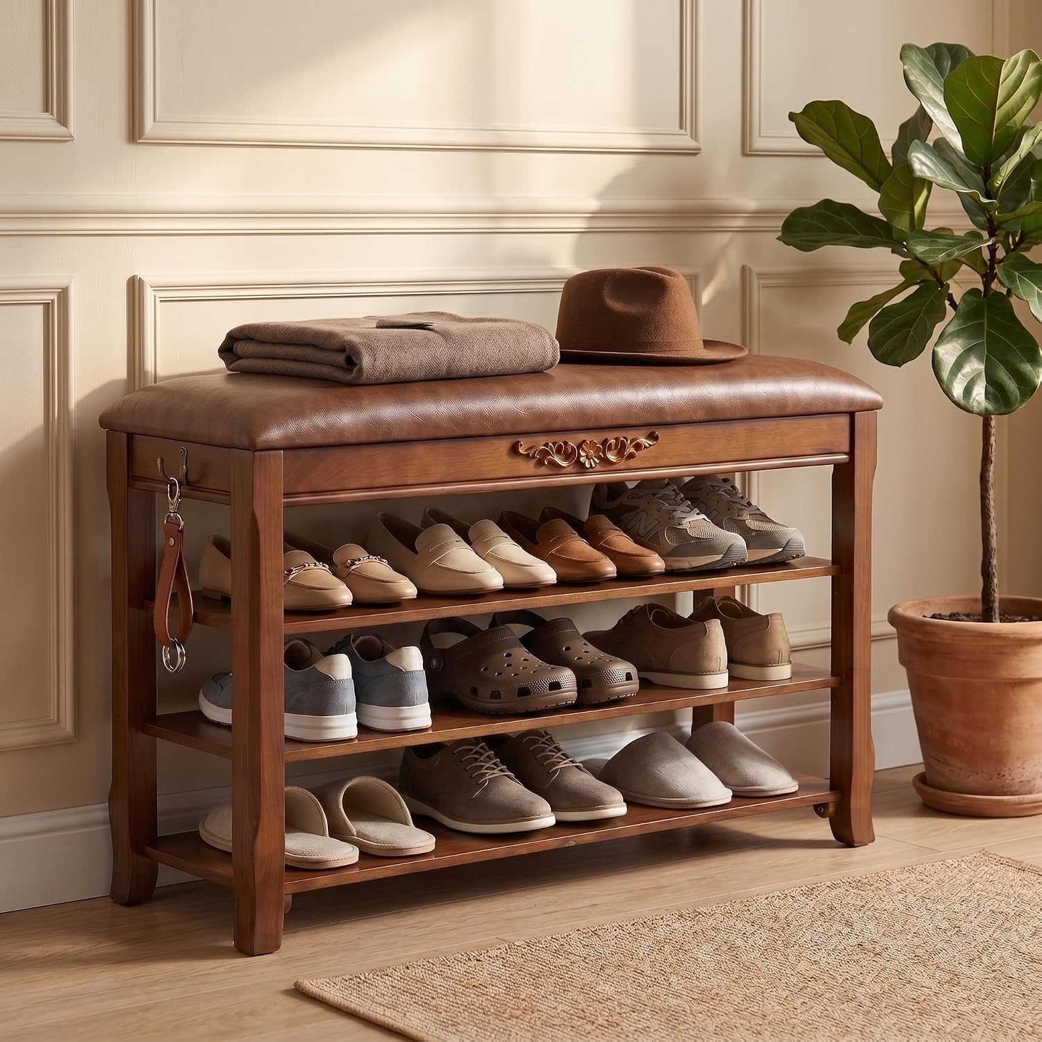 Shoe Bench Leather