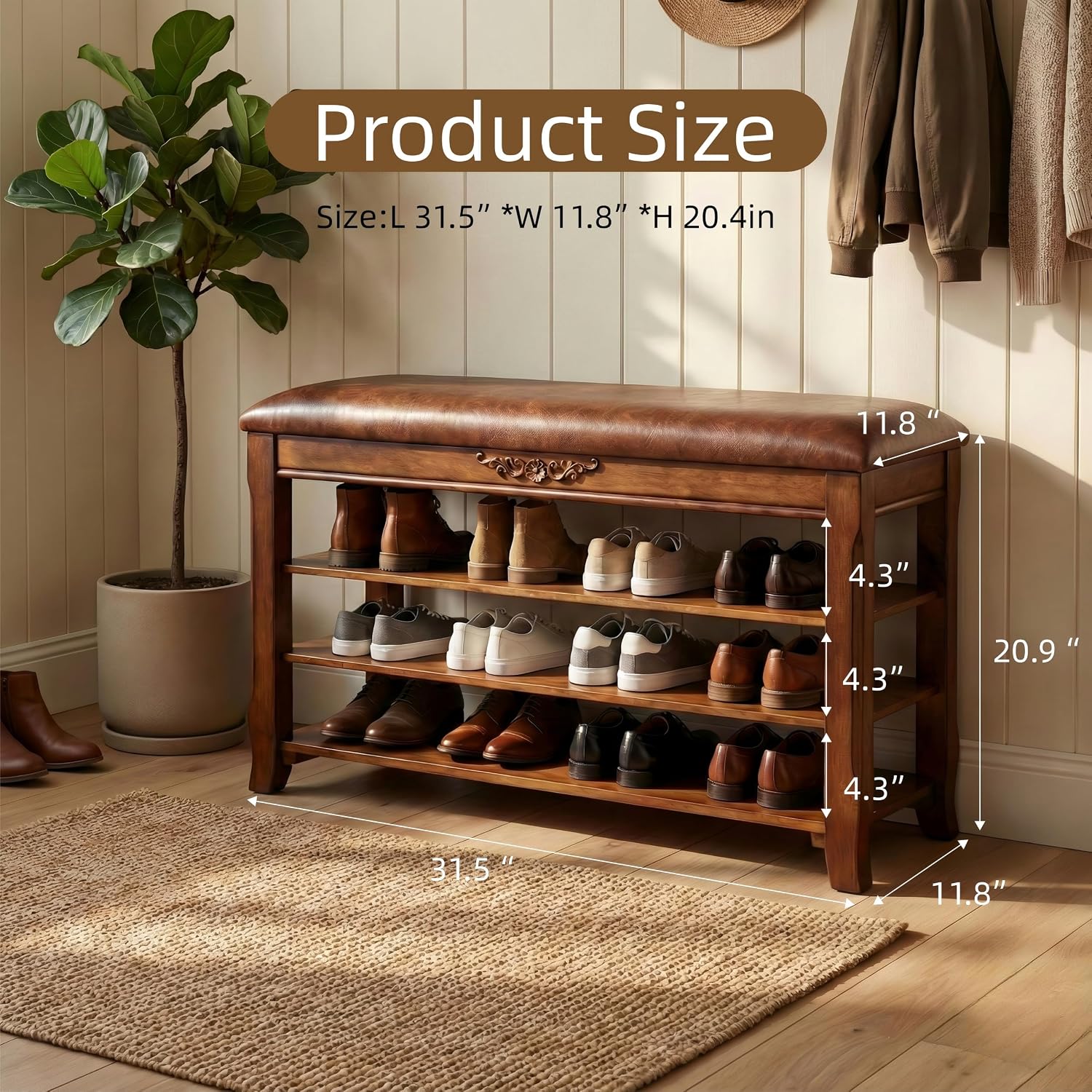 Shoe Bench Leather - Hình 2